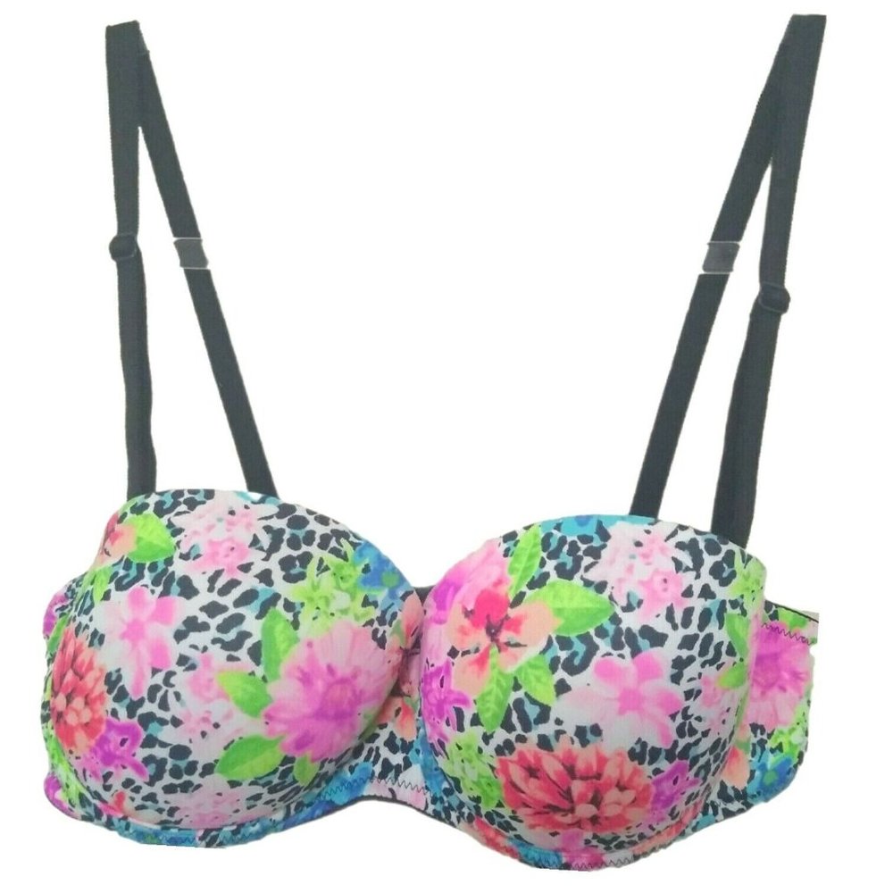 Victorias Secret Womens Colorful Everywhere Floral Pushup Underwire Bra Size 36B